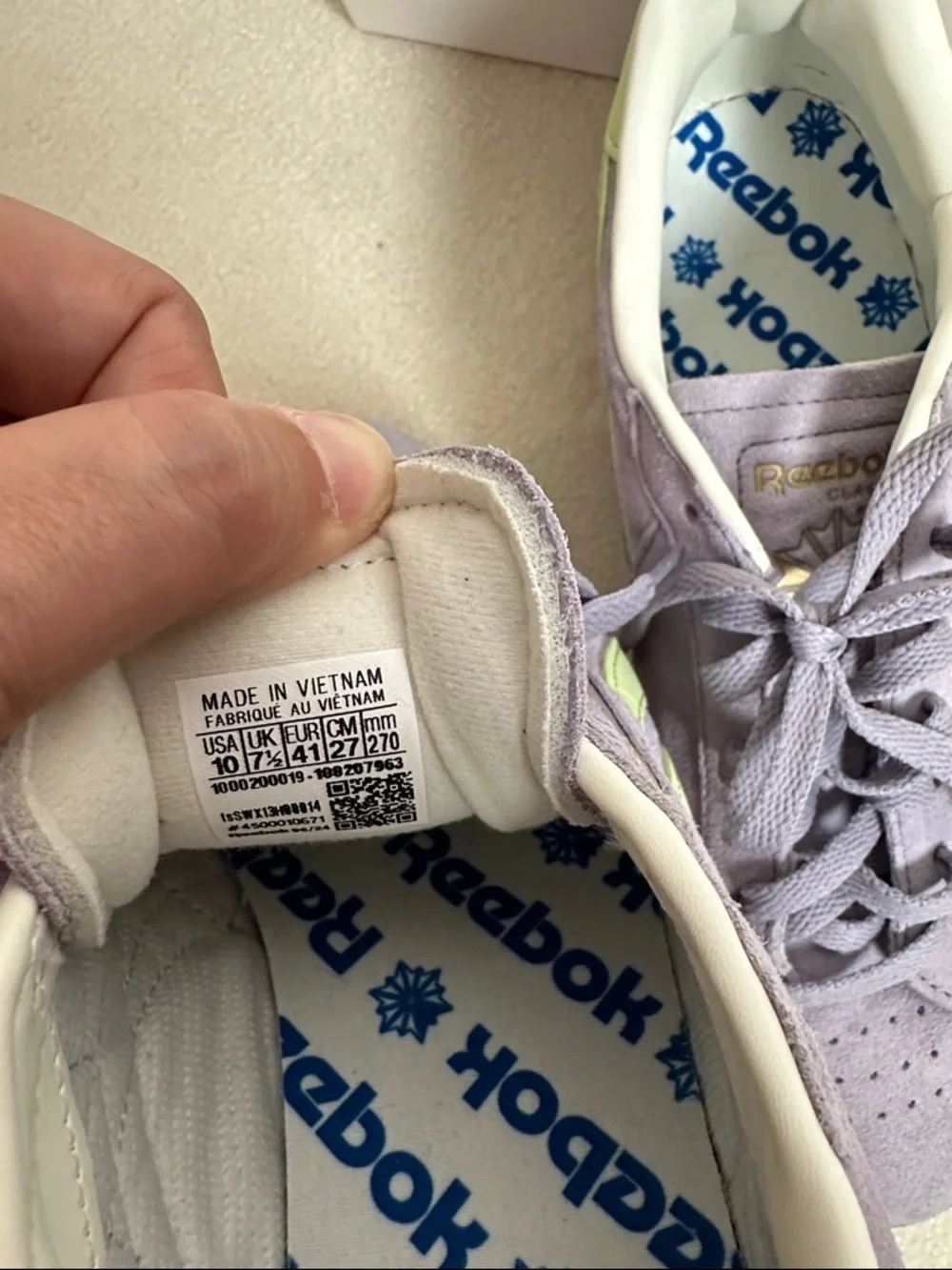 Reebok Lavender Suede Club C Grounds UK Sneakers with Neon Lime Size 10 - Picture 8 of 8